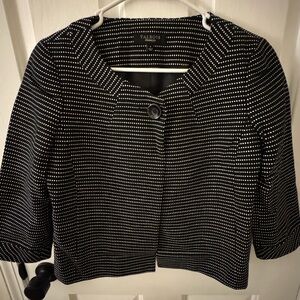 Talbots Black and White Striped Blazer